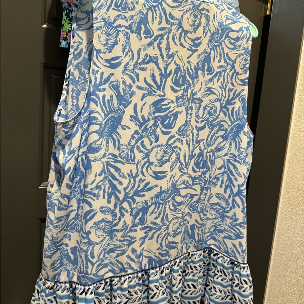 Lilly Pulitzer Blue and White Sleeveless Top worn once - Picture 2 of 2